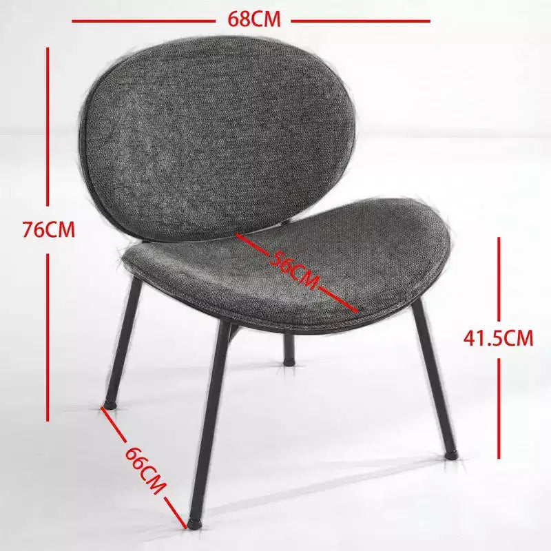 Poltrona d'accento Mid-Century Modern per camera da letto, sedia a conchiglia a gamba unica, sedia lounge in tessuto con schienale in finitura noce