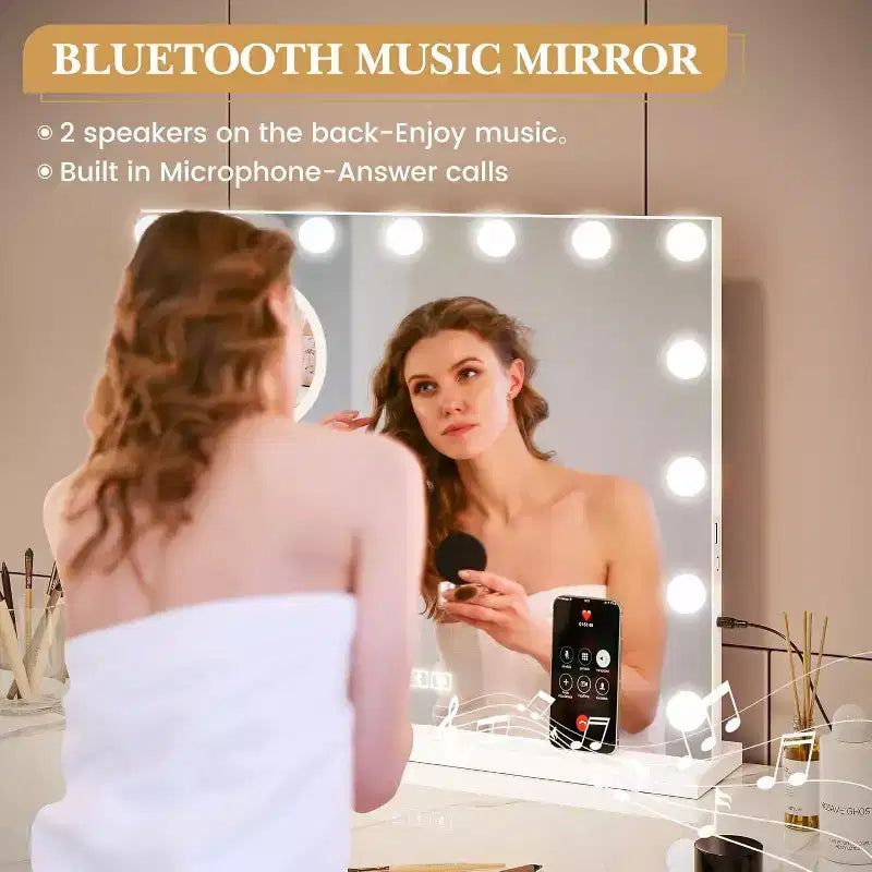 Specchio da trucco con luci regolabili, controllo touch