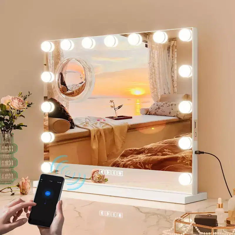 Specchio da trucco con luci regolabili, controllo touch