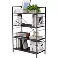 4 Tier Bookshelf, Large Bookcase w/Steel Frame, Industrial Book Shelves for Home Office, Rustic Book Shelf Organization & Storage for Bedroom