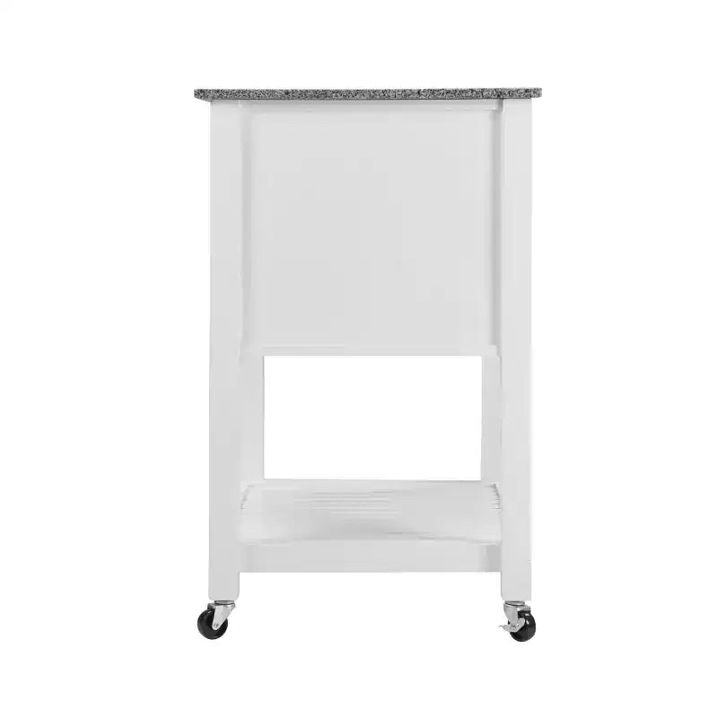 Carrello da Cucina/Isola 30 Mobile con Top in Marmo, Cassetto Inferiore e Cesto Scorrevole in Filo Metallico