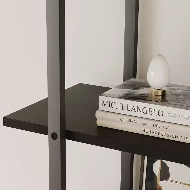 Libreria a 5 livelli con armadietto e anta, scaffale industriale alto 180,6 cm con ripiani aperti per soggiorno e camera da letto