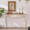 GDFStudio Yves French Country Console Table with Carved Details and Curved Legs