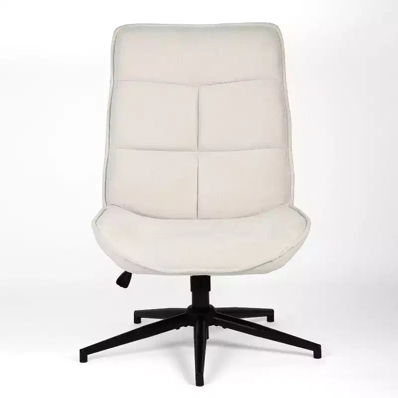Poltrona Girevole d'Accento per Piccoli Spazi, Imbottita, Beige