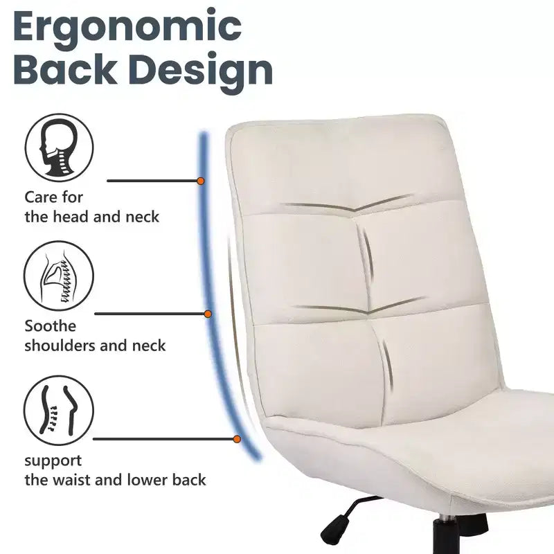 Poltrona Girevole d'Accento per Piccoli Spazi, Imbottita, Beige