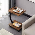 C Table End Table Adjustable Height, 360Swivel TV Tray Table, Couch Tables That slide under, C Shaped Side Tables for Sofa, Bed, Chair