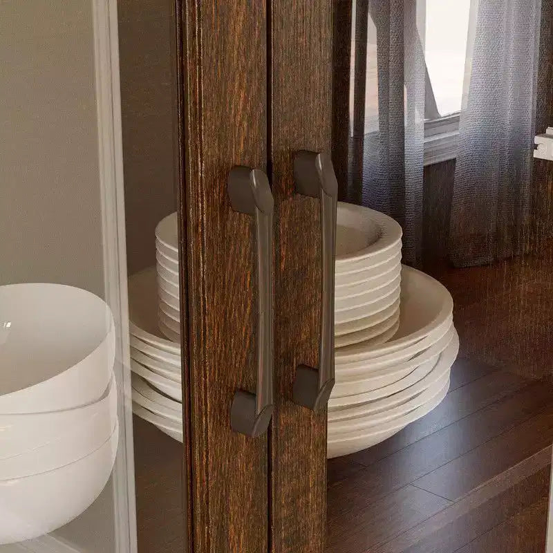 Credenza moderna da cucina con ante in vetro, organizer da cucina a cassetti multipli, dispensa da cucina con vani, facile da montare, perfetta per ogni layout di cucina