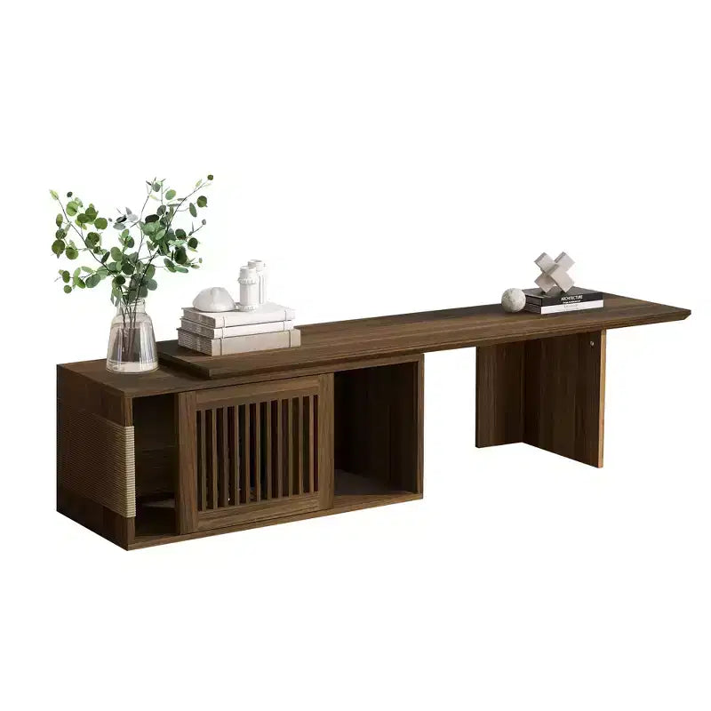 Mobile TV Allungabile Cat Furniture TV Media Console Cat House Cuccia per Gatti Lettiera Chiusa con Tiragraffi per Gatti, Noce - ModernLuxe