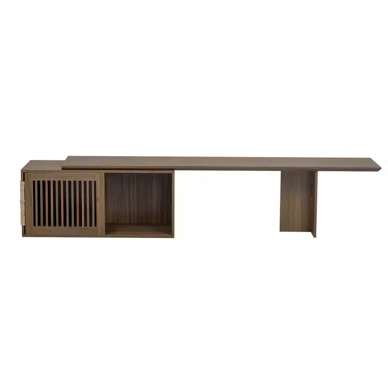 Mobile TV Allungabile Cat Furniture TV Media Console Cat House Cuccia per Gatti Lettiera Chiusa con Tiragraffi per Gatti, Noce - ModernLuxe