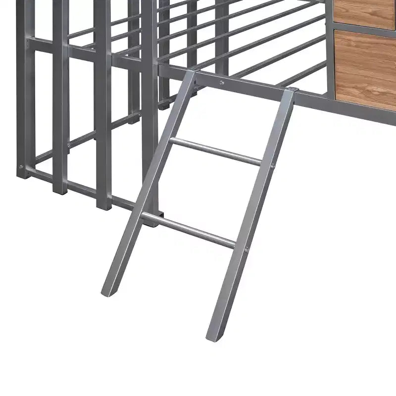 Letto a soppalco Metal House per bambini, struttura letto a soppalco per ragazzi a una piazza e mezza con tetto e finestra