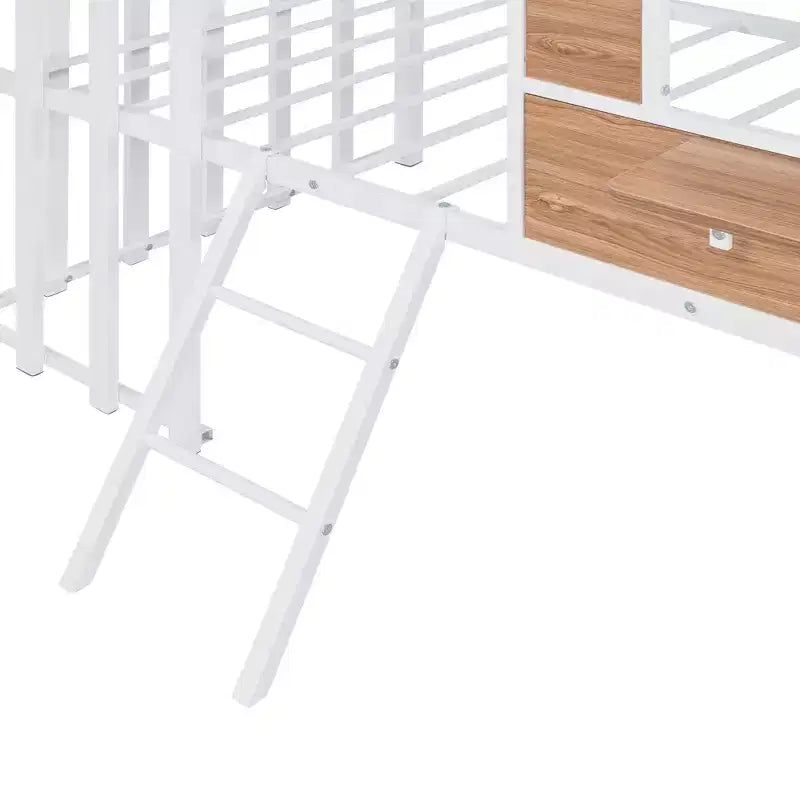 Letto a soppalco Metal House per bambini, struttura letto a soppalco per ragazzi a una piazza e mezza con tetto e finestra