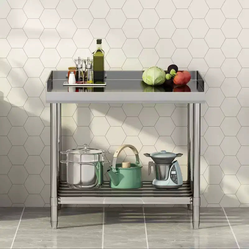 Stainless Steel Table, 36x30 Inch NSF Commercial Prep Table with Backsplash - Heavy-Duty Workstation for Restaurant Home Hotel