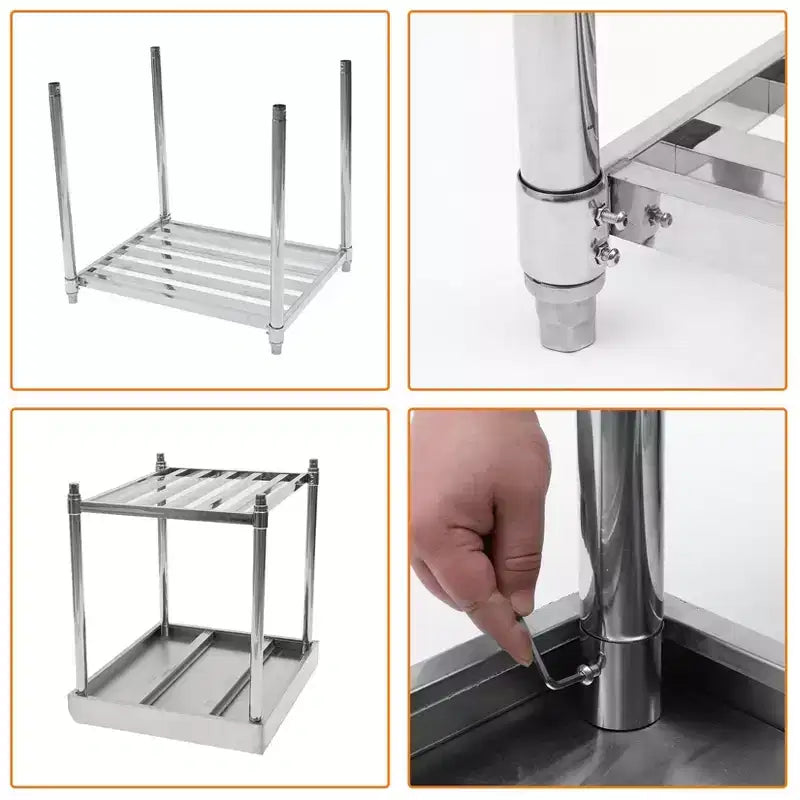 Tavolo in Acciaio Inox, Tavolo da Lavoro Commerciale NSF 36x30 Pollici con Alzatina - Postazione di Lavoro Resistente per Ristorante Casa Hotel