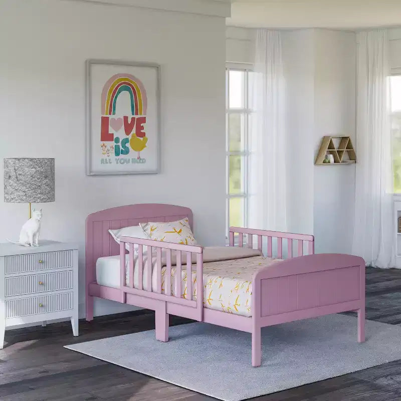 Letto per bambini, struttura in legno massiccio con sponde laterali, per età 1-3 anni