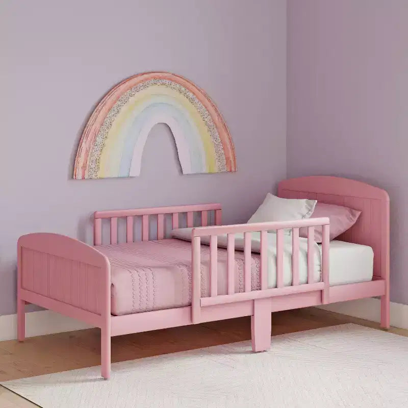 Letto per bambini, struttura in legno massiccio con sponde laterali, per età 1-3 anni