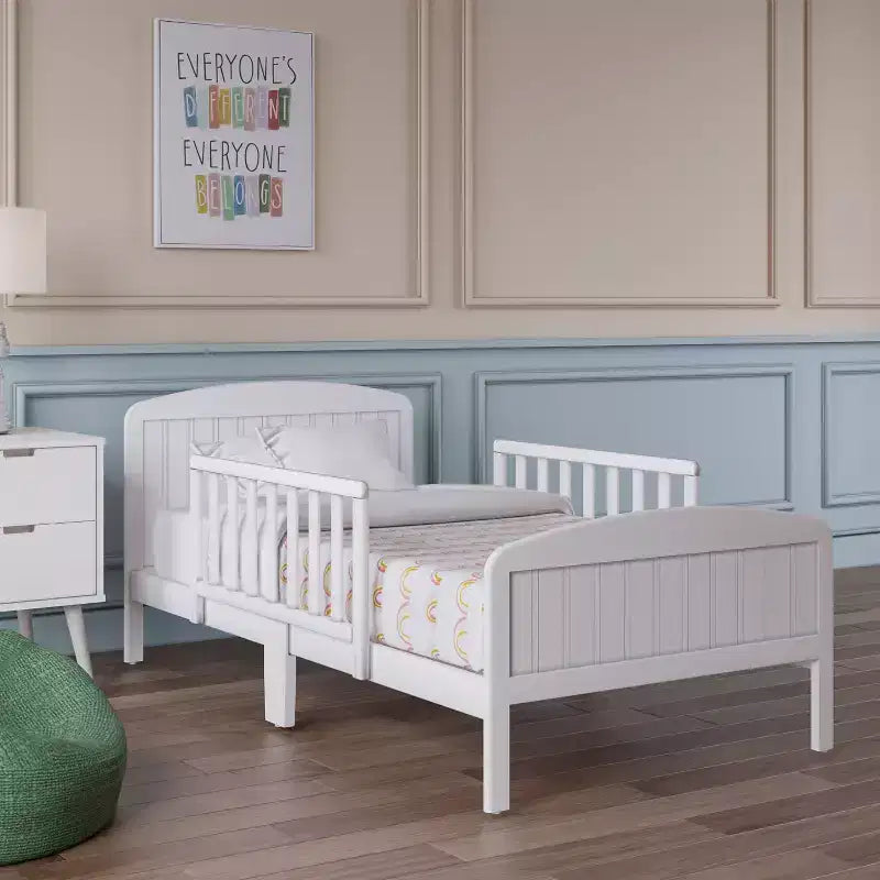 Letto per bambini, struttura in legno massiccio con sponde laterali, per età 1-3 anni