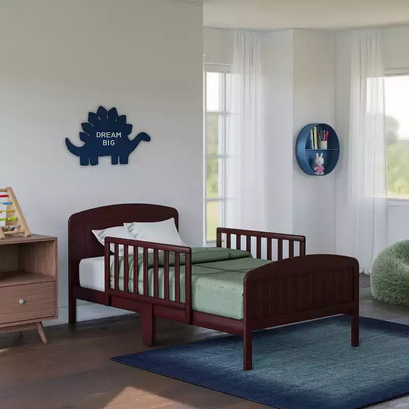 Letto per bambini, struttura in legno massiccio con sponde laterali, per età 1-3 anni