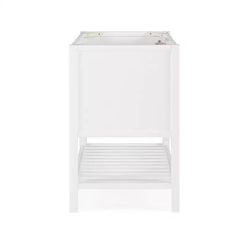 Mobile Bagno 36 pollici senza Piano, Mobiletto Freestanding Shaker con Ante a Chiusura Ammortizzata e Ripiano Inferiore a Doghe, Bianco