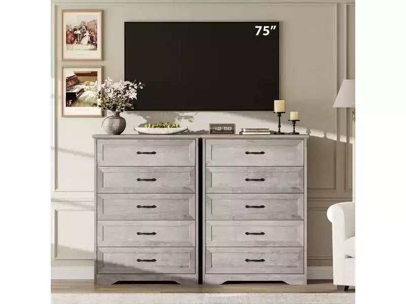 Comò a 6 cassetti per camera da letto, Comodino con cassetti, Comò moderno in legno stile rustico, Organizzatore per ripostiglio