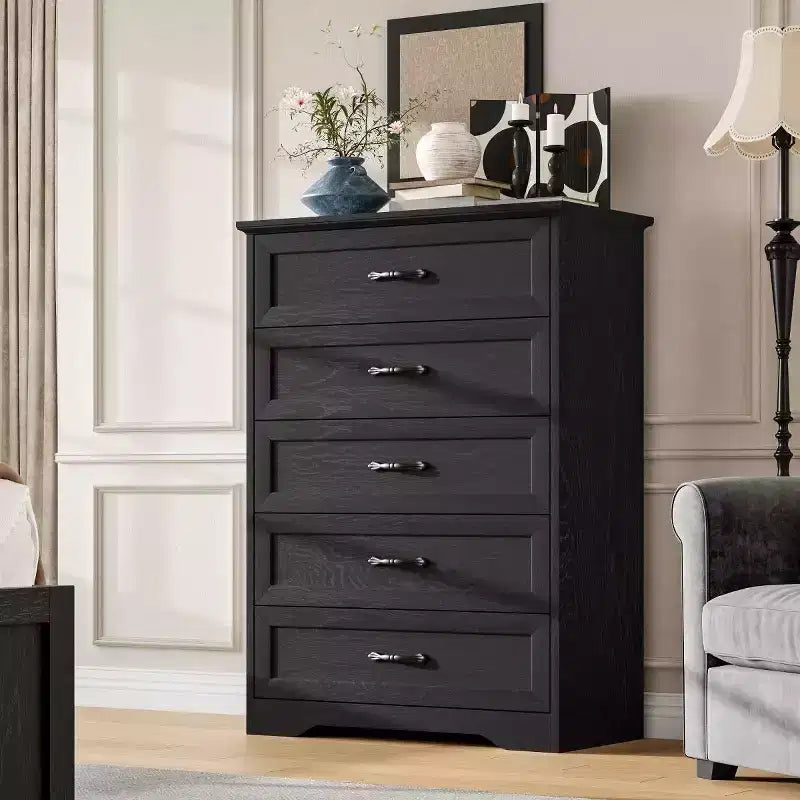Comò a 6 cassetti per camera da letto, Comodino con cassetti, Comò moderno in legno stile rustico, Organizzatore per ripostiglio