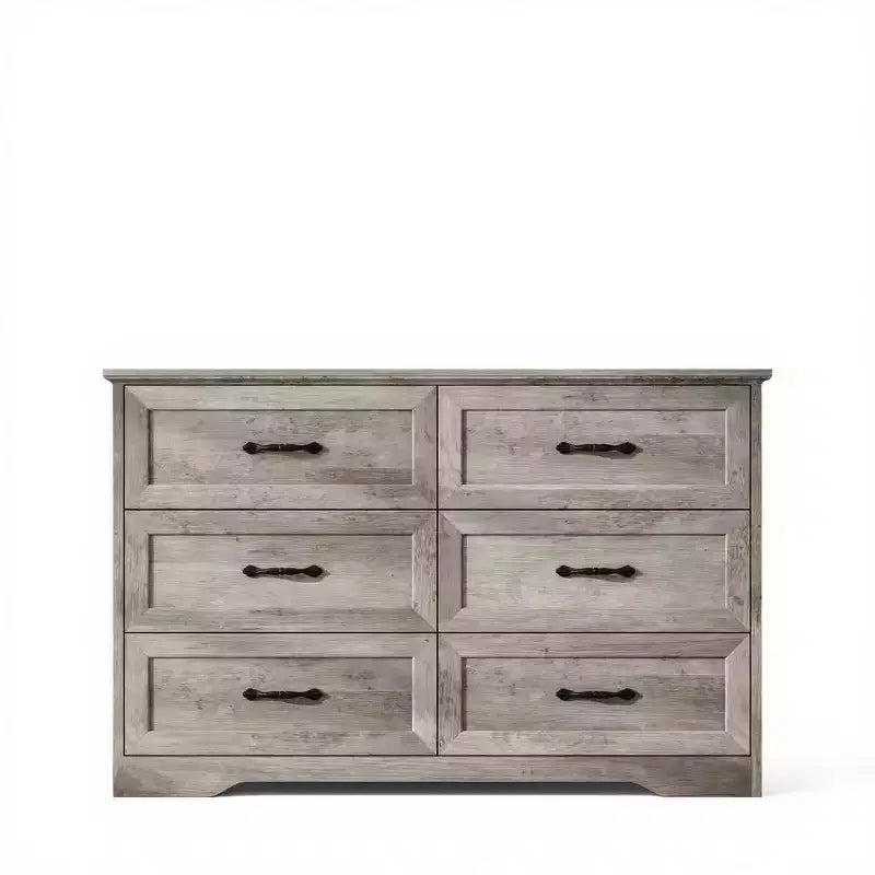 Comò a 6 cassetti per camera da letto, Comodino con cassetti, Comò moderno in legno stile rustico, Organizzatore per ripostiglio