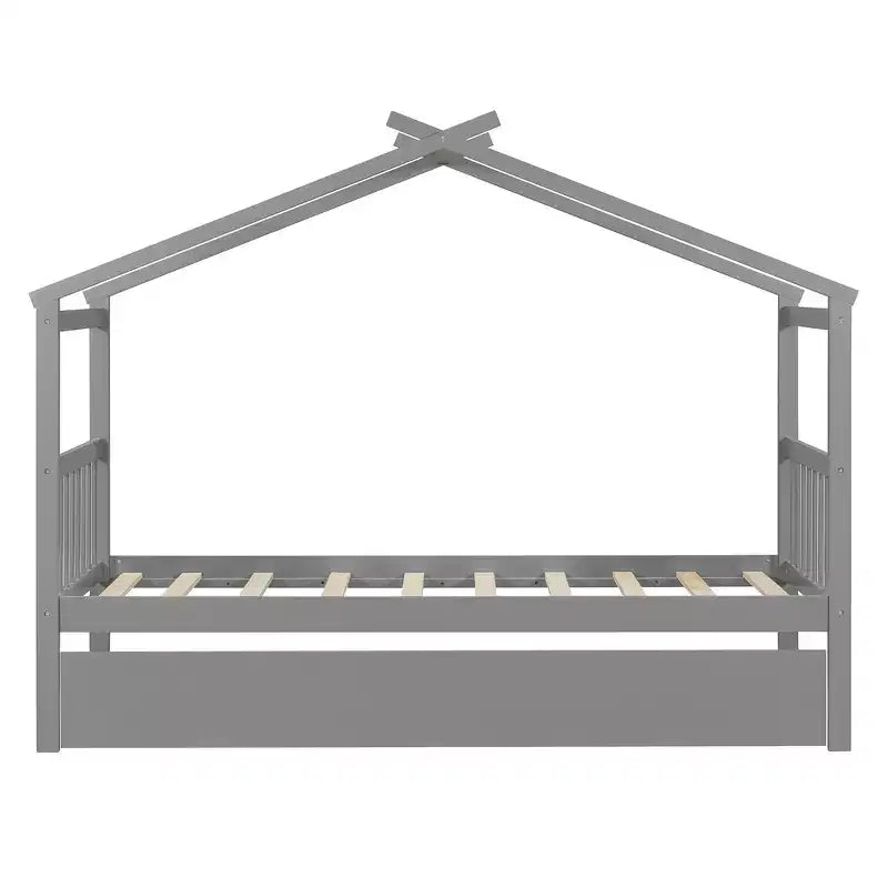 Letto a capanna in legno una piazza con letto estraibile una piazza