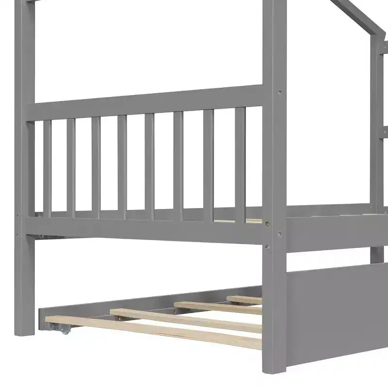 Letto a capanna in legno una piazza con letto estraibile una piazza