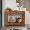 Coolmee 47 Inches Farmhouse Console Table, Wooden Entryway Console Table, Industrial Hallway Accent Table for Living Room, Entrance, Foyer