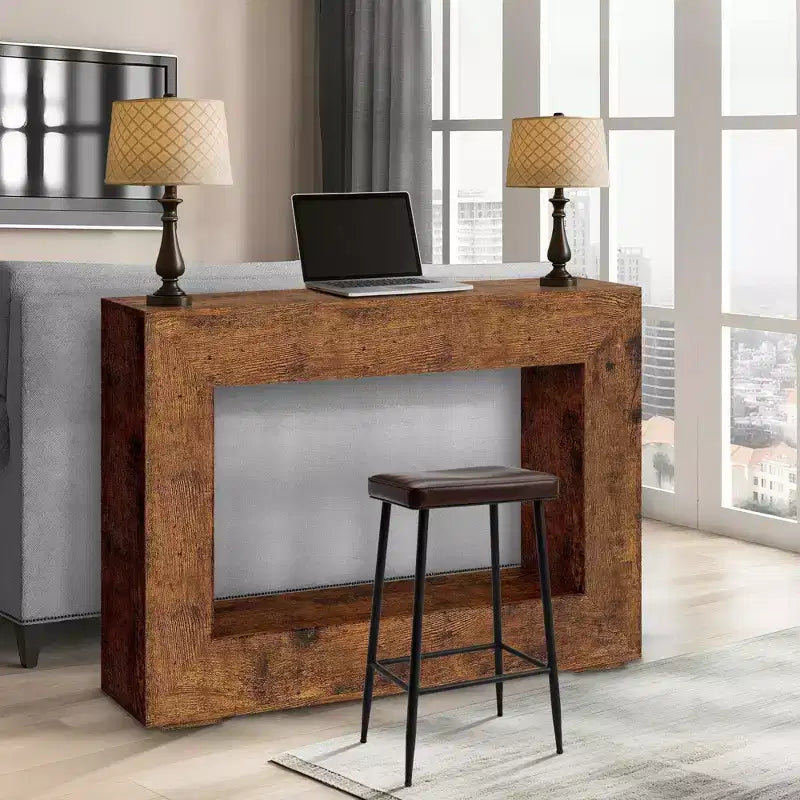 Consolle da fattoria da 47 pollici, Tavolo consolle in legno per ingresso, Tavolo d'appoggio industriale per corridoio per soggiorno, ingresso, foyer