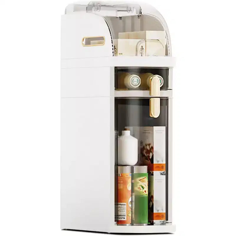 4-Tier Slim Bathroom Storage Cabinet, Waterproof Narrow Floor Cabinet, Bathroom Storage Organizer for Small Spaces, Laundry, Kitchen, Office