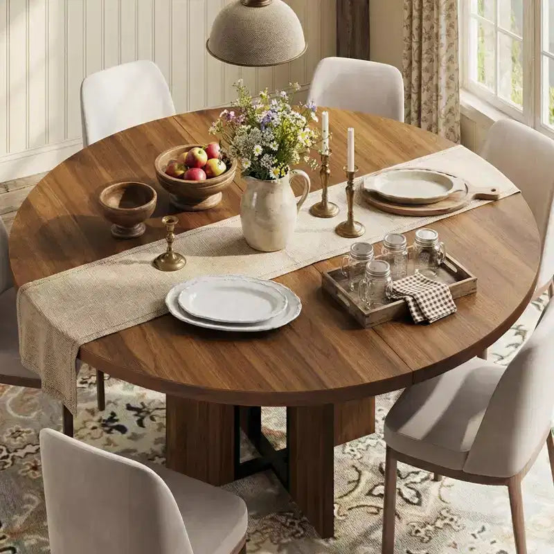 Tavolo da pranzo rotondo allungabile 47-63 per 4-8 persone