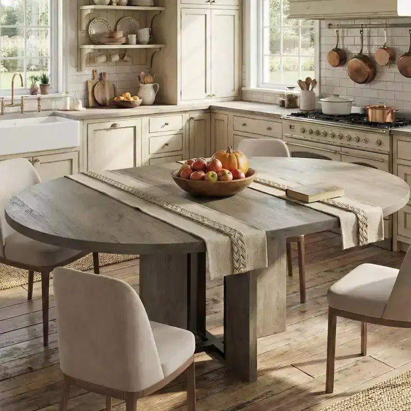 Tavolo da pranzo rotondo allungabile 47-63 per 4-8 persone