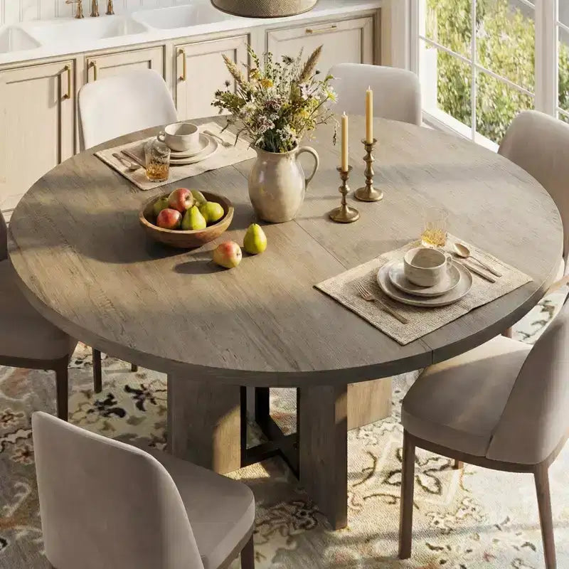 Tavolo da pranzo rotondo allungabile 47-63 per 4-8 persone