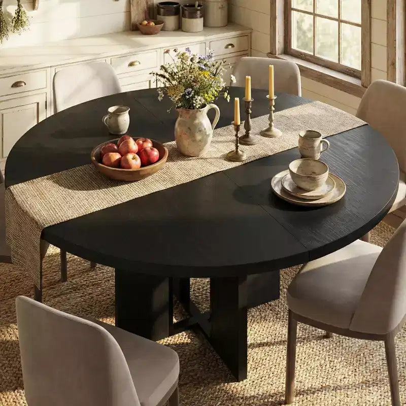 Tavolo da pranzo rotondo allungabile 47-63 per 4-8 persone