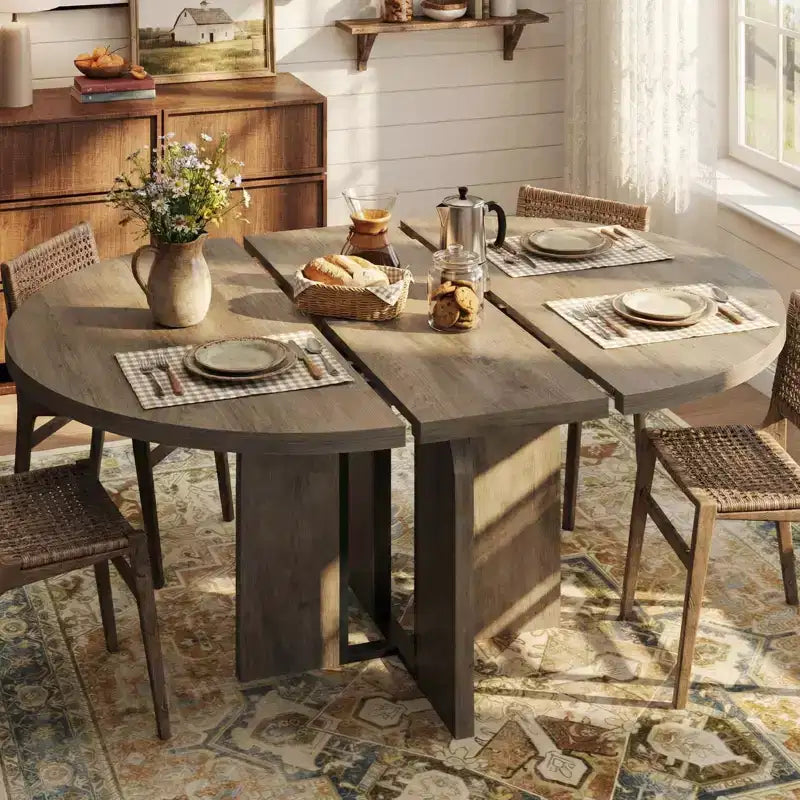 Tavolo da pranzo rotondo allungabile 47-63 per 4-8 persone