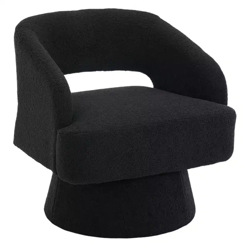 Poltrona a botte girevole a 360° in velluto, poltrona moderna con schienale a strisce, cuscino imbottito per soggiorno, camera da letto