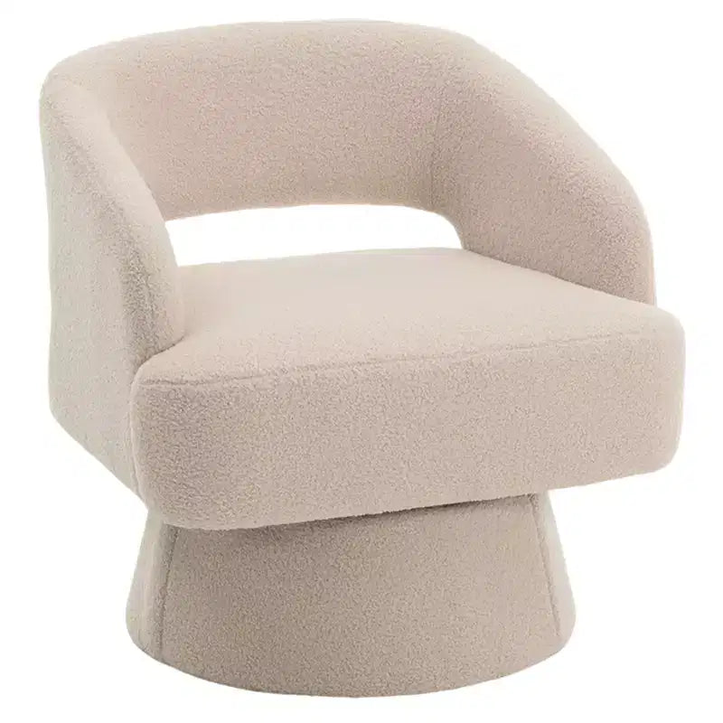 Poltrona a botte girevole a 360° in velluto, poltrona moderna con schienale a strisce, cuscino imbottito per soggiorno, camera da letto