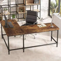 LITTLE TREE Reversible L Shaped Computer Desk Rustic Brown
